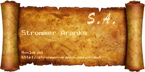 Strommer Aranka névjegykártya